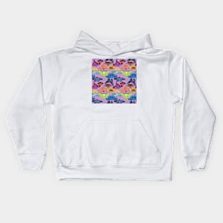 Pride Moth for Pride Month Lilac Rainbow Moth Kids Hoodie